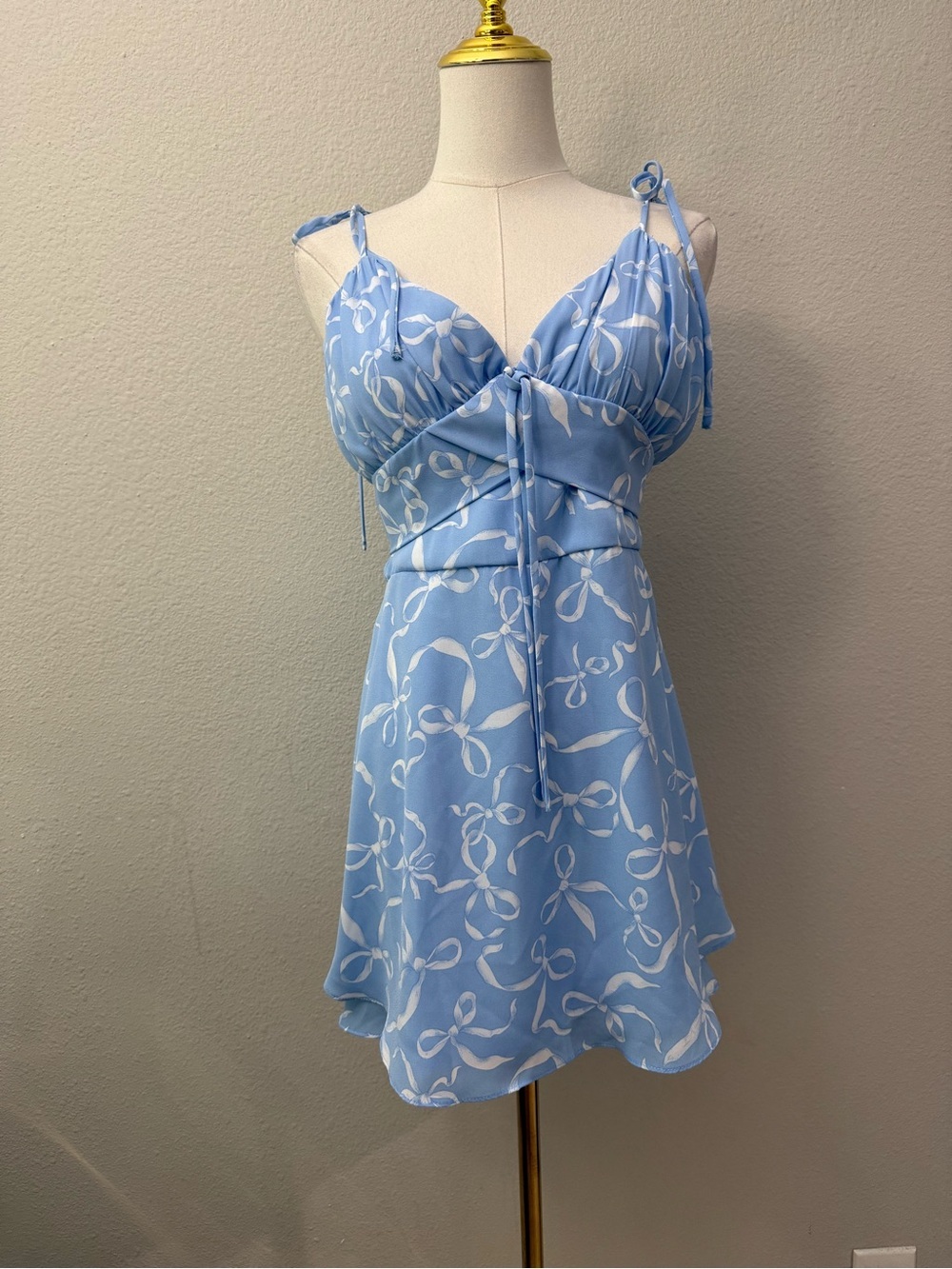 B Darlin NwT Light Blue Ribbon Print Slip Dress